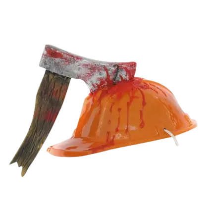 ORANGE HELMET + STRAPPED HANDLE - 26x25x23cm