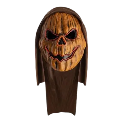 Pumpkin horror mask with light-up bonnet
