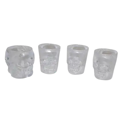 set of 4 skull shot glasses