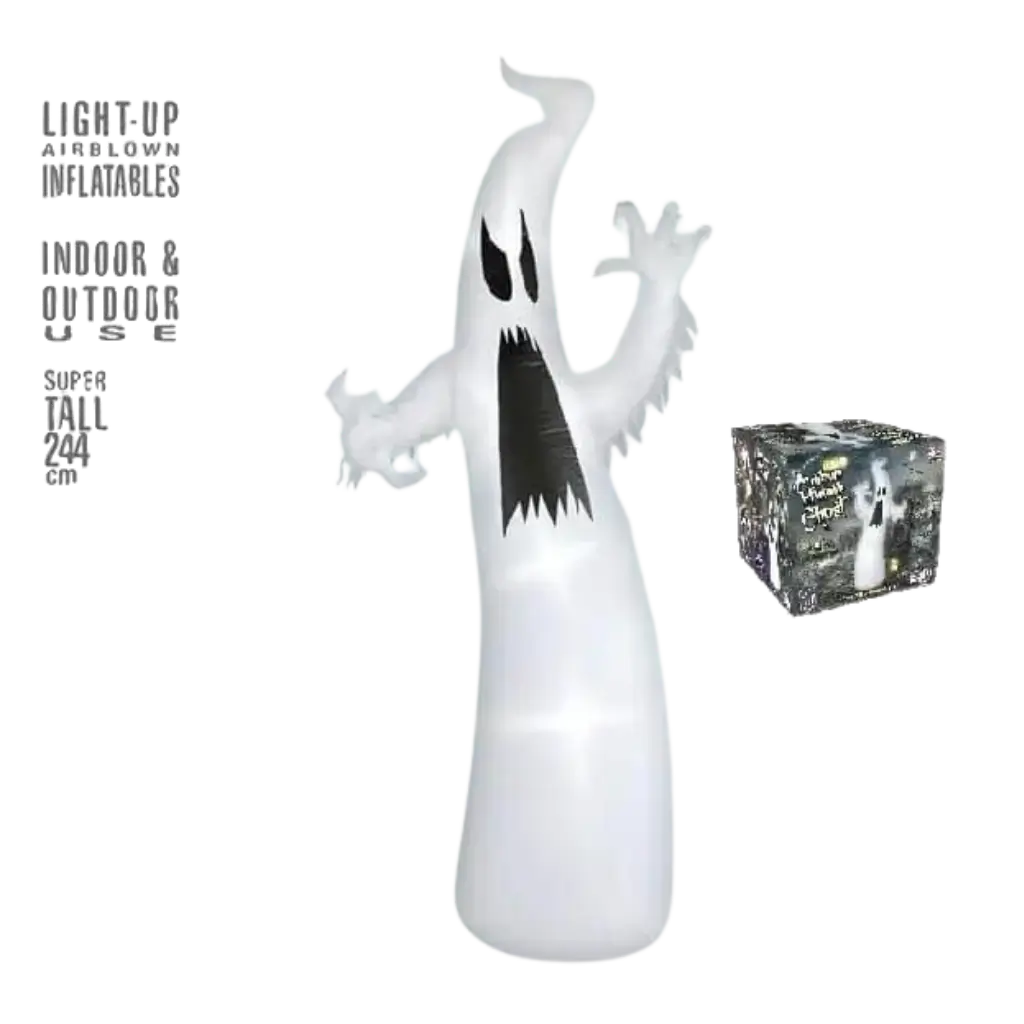 Inflatable and illuminated LED ghost 244cm