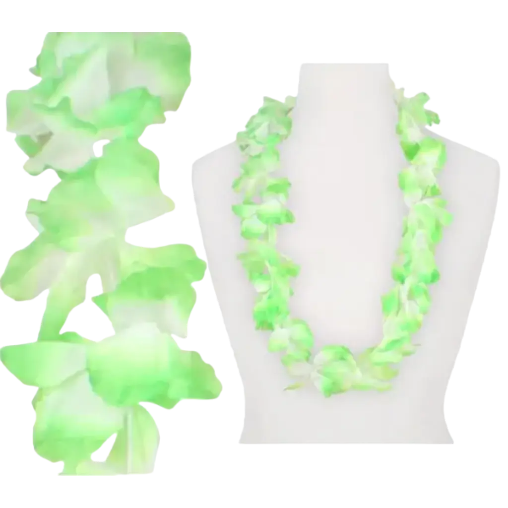 Green and white Hawaiian necklace