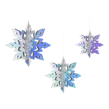 Set of 6 Snowflake pendant lights - Christmas - ø15/20/25cm