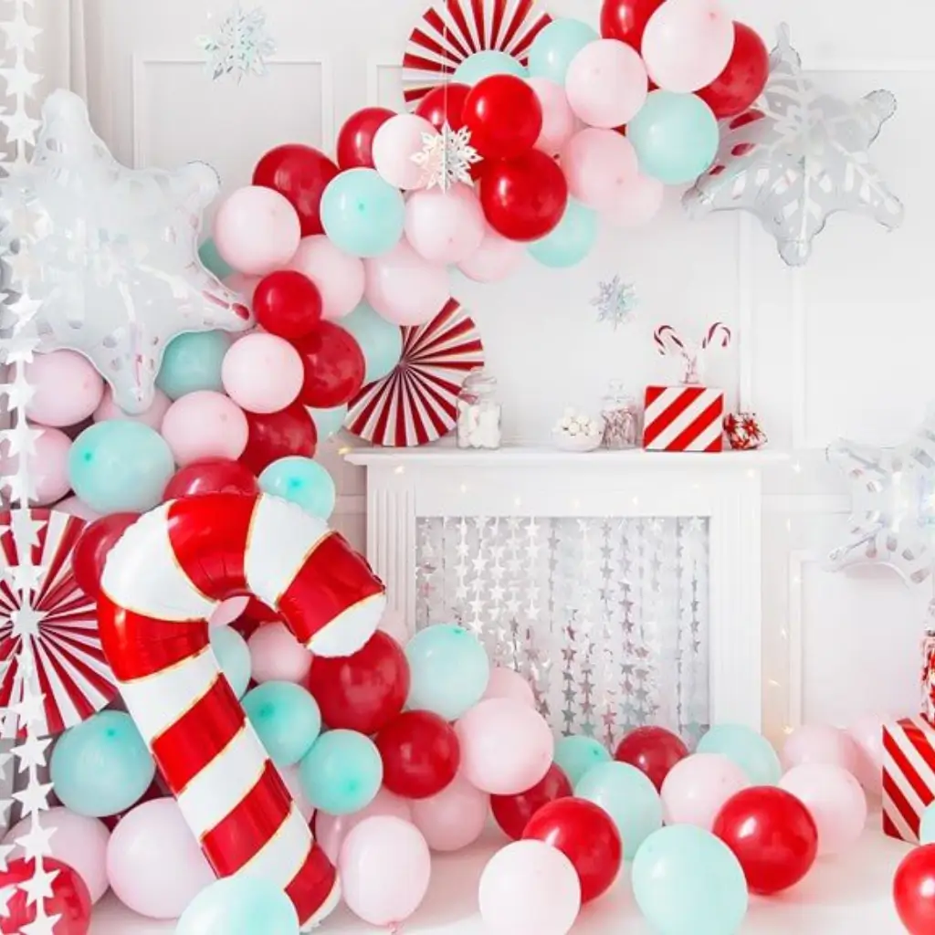 Candy Cane Balloon - Red & White - Mylar - 50x82cm