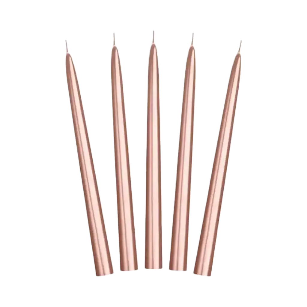 10 Taper Candles in Rose Gold - 24cm