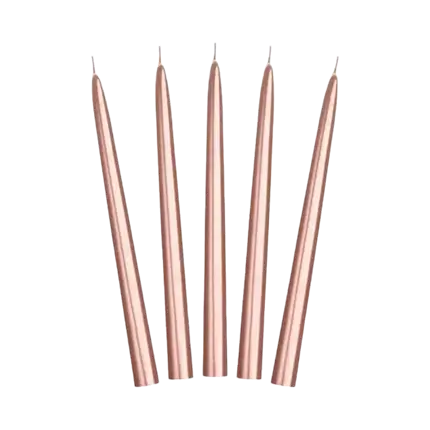 10 Taper Candles in Rose Gold - 24cm