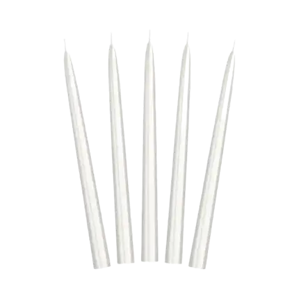 10 Conical candles color Pearl - 24cm