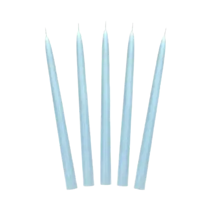 10 Matte Blue Tapered Candles - 24cm