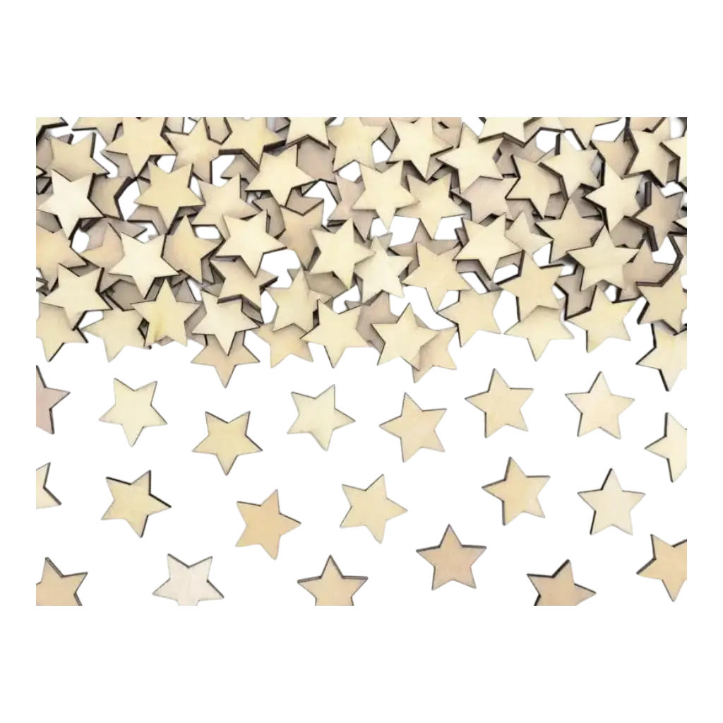 Wooden star confetti - 2x2cm