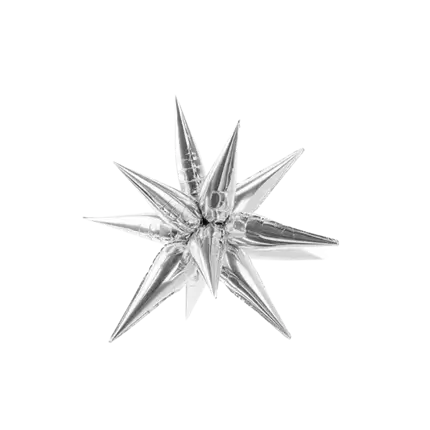 3D Star Balloon - Mylar - Silver 70cm
