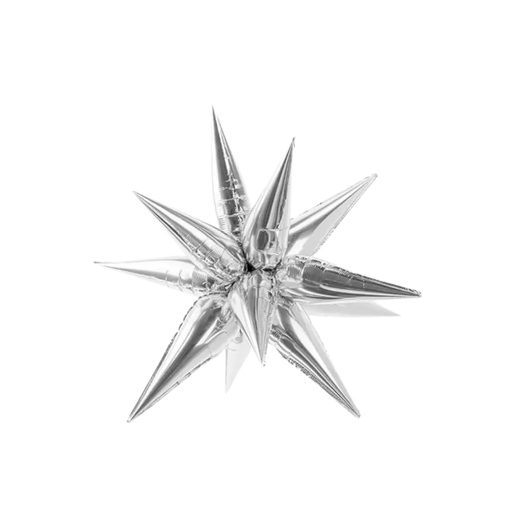 3D Star Balloon - Mylar - Silver 95cm