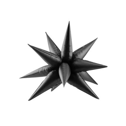 3D Star Balloon - Mylar - Black - 90cm