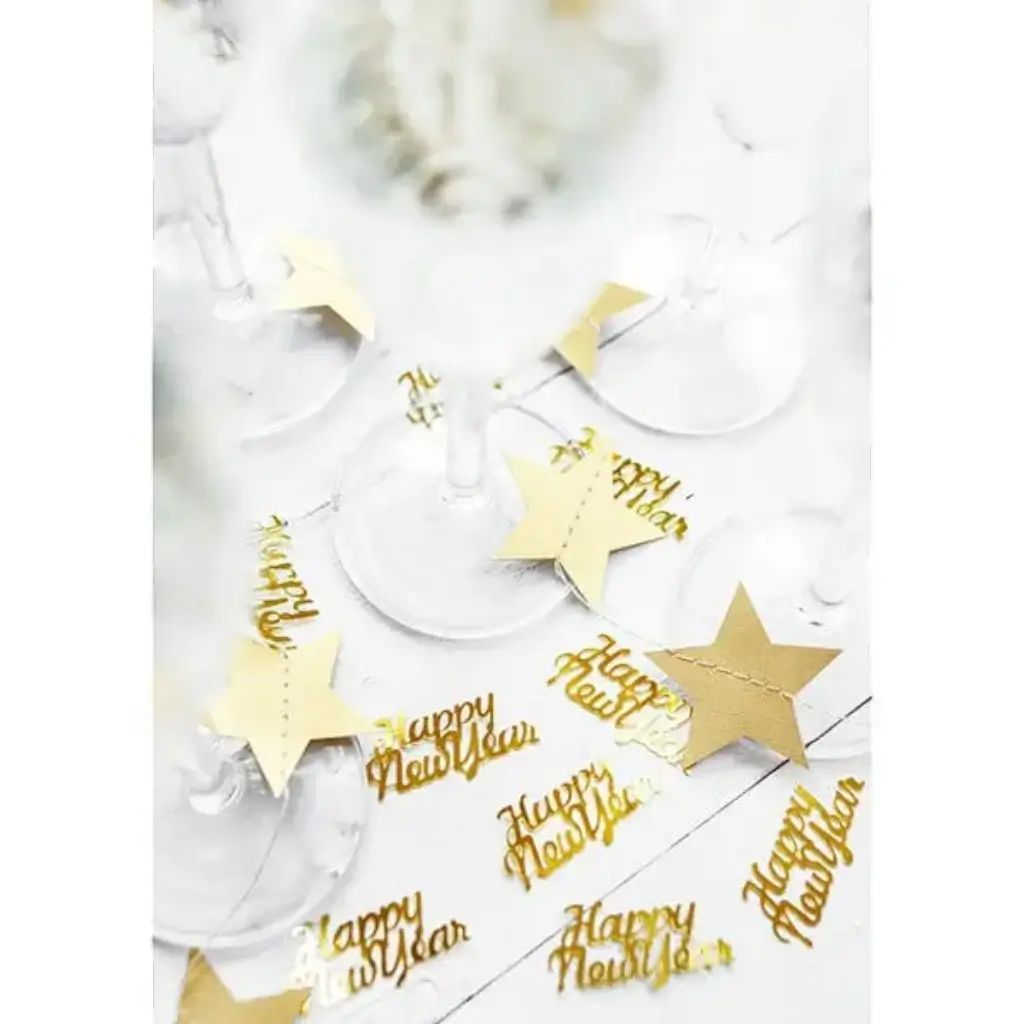 HAPPY NEW YEAR confetti - Gold - 4x2cm (3g)