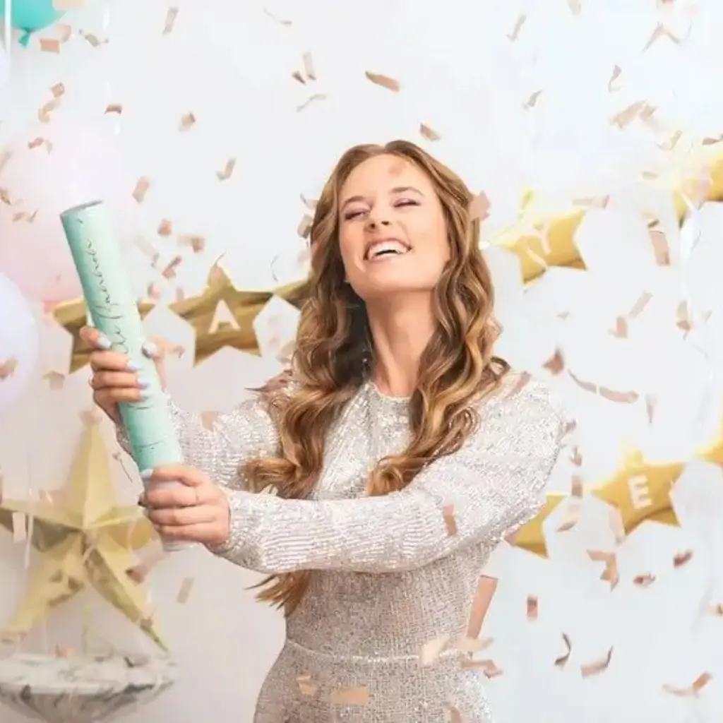 Confetti Cannons 40cm Rose Gold 100% BIODEGRADABLE