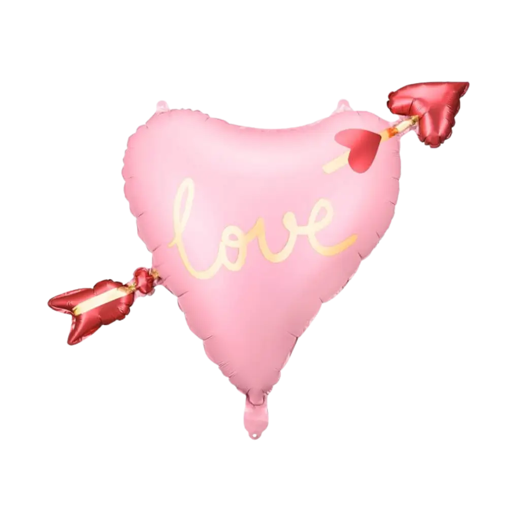 Foil Balloon - Pink Cupid Arrow Heart - 76 x 55 cm