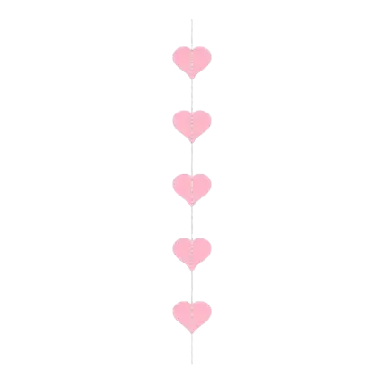Vertical Heart Garland - Pink - 3 meters