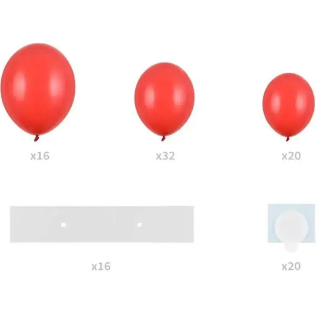Balloon Garland + Stand - Red Heart - 160cm