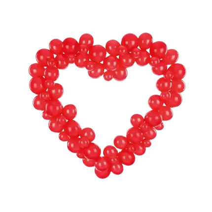 Balloon Garland + Stand - Red Heart - 160cm