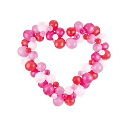 Balloon Garland + Stand - Pink/Red Heart - 160cm