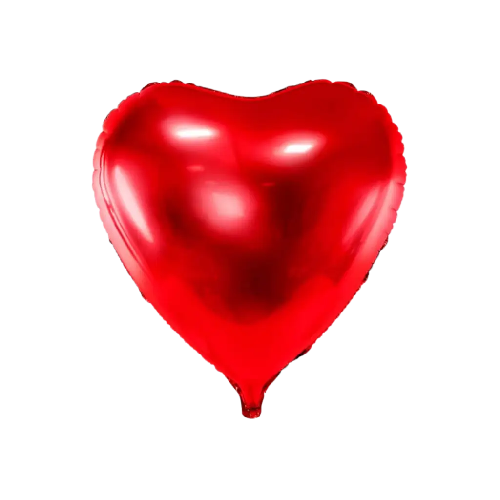 Mylar Balloon - Metallic Red Heart - 72x73cm