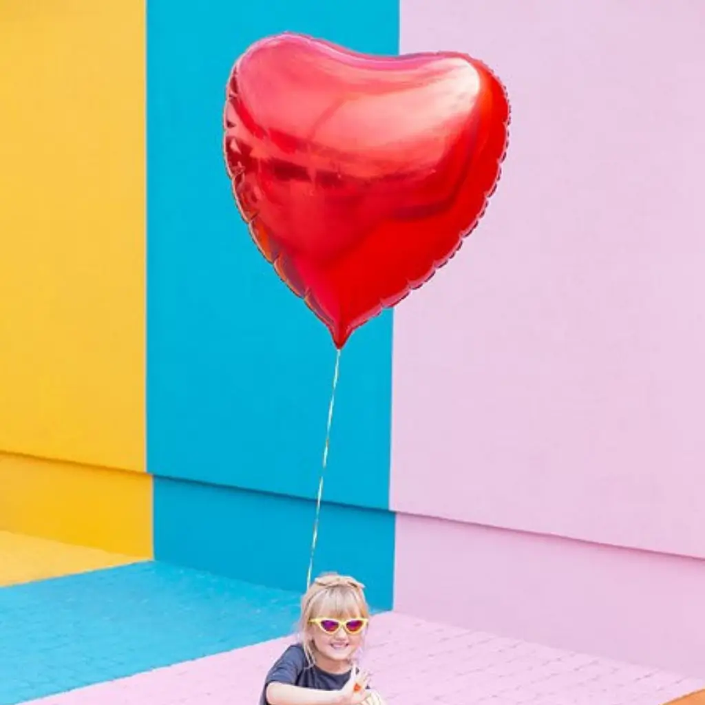 Mylar Balloon - Metallic Red Heart - 72x73cm