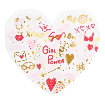 Paper napkin - Heart - GIRL POWER - 16x15cm