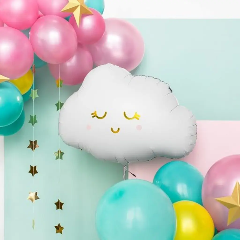 Frosted effect Mylar balloon - White cloud - 51x35.5cm