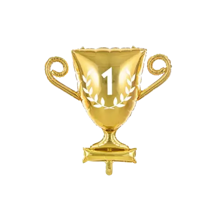 Glitter Mylar Balloon - Gold Sport Cup - 64x61cm