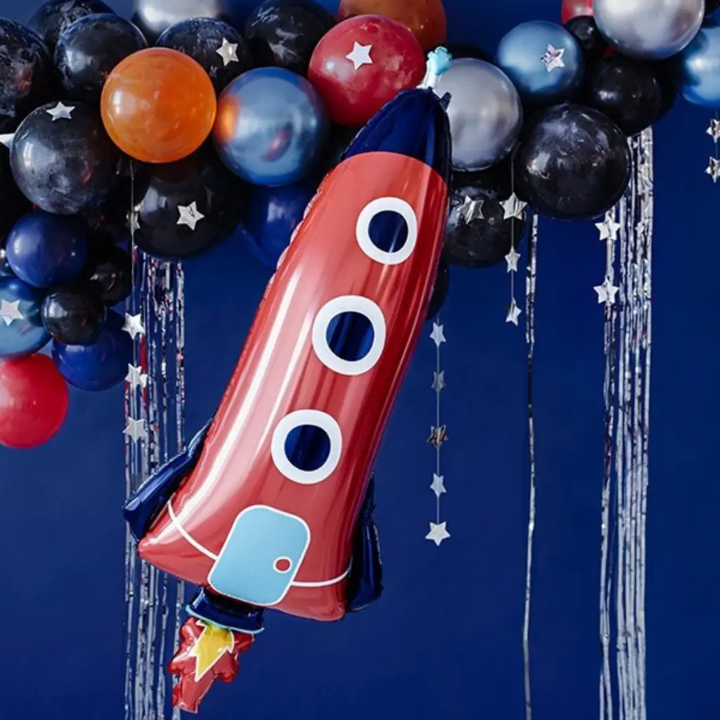 Gloss Effect Mylar Balloon - Rocket Rocket - 44x115cm