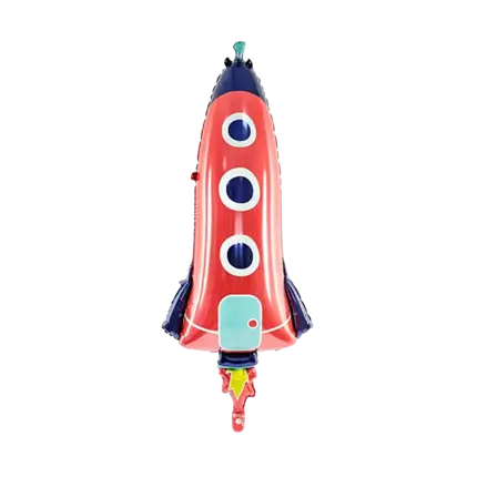 Gloss Effect Mylar Balloon - Rocket Rocket - 44x115cm