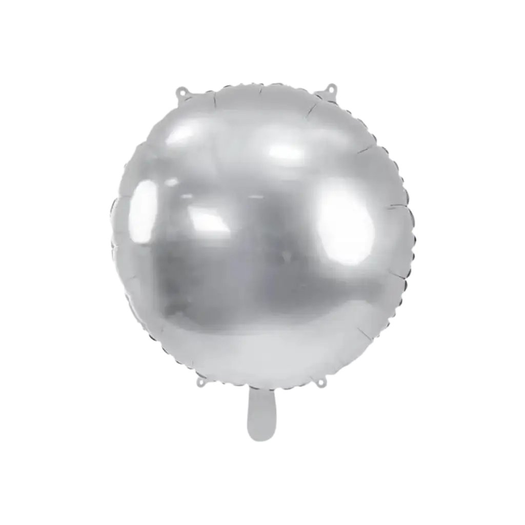 Round Mirror Metallic Balloon - Silver - 59cm