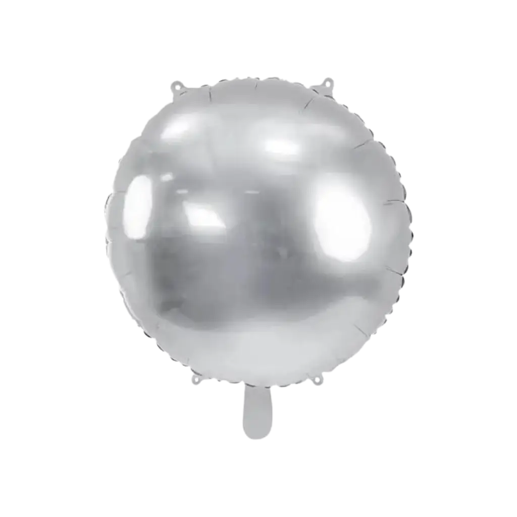 Round Mirror Metallic Balloon - Silver - 80cm
