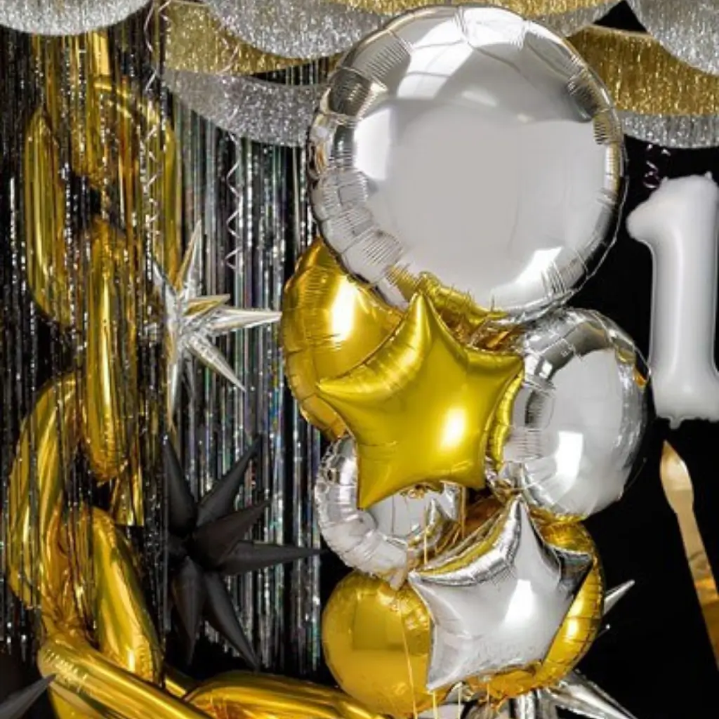 Round Metallic Mirror Effect Balloon - Gold - 45cm