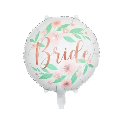 Foil Balloon - White Strap Flower Pattern - 45cm