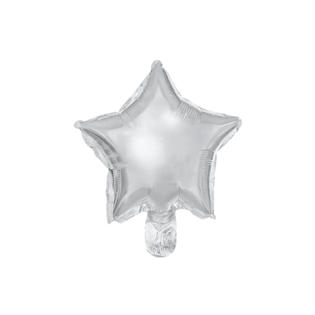 Star Balloon - Metallic Mylar - Silver - 25cm (set of 25)