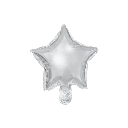 Star Balloon - Metallic Mylar - Silver - 25cm (set of 25)