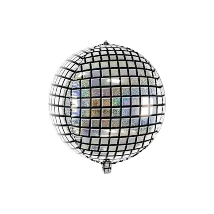 Holographic Mylar Balloon - DISCOTHEQUE BALL - 40cm