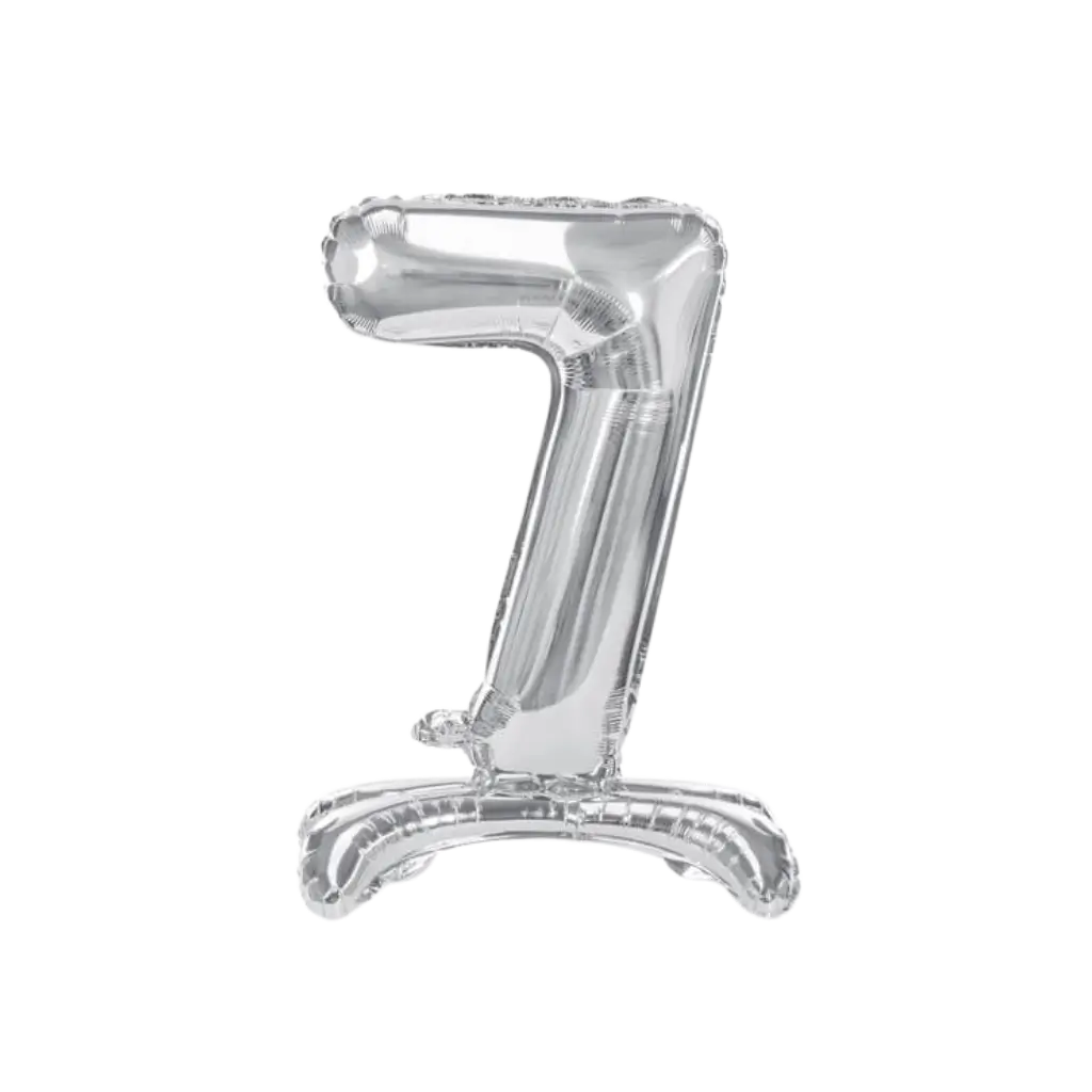 Number 7 birthday balloon + Silver Stand 70cm