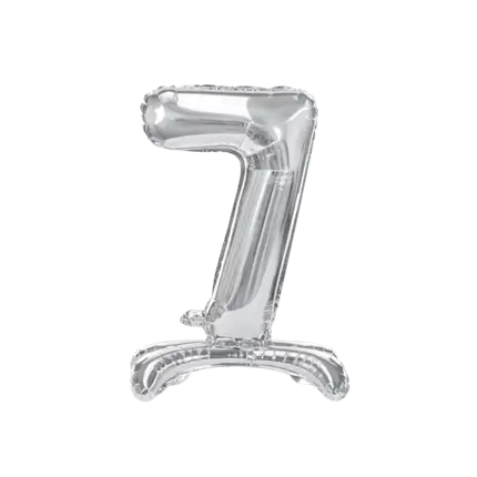 Number 7 birthday balloon + Silver Stand 70cm