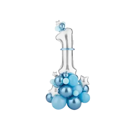 Giant Balloon Bouquet - Number 1 Blue - 90x140cm