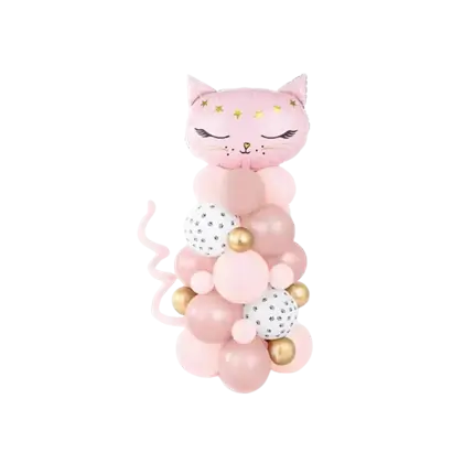 Giant Pink Cat Balloon Bouquet - TO BUILD - 83x140cm