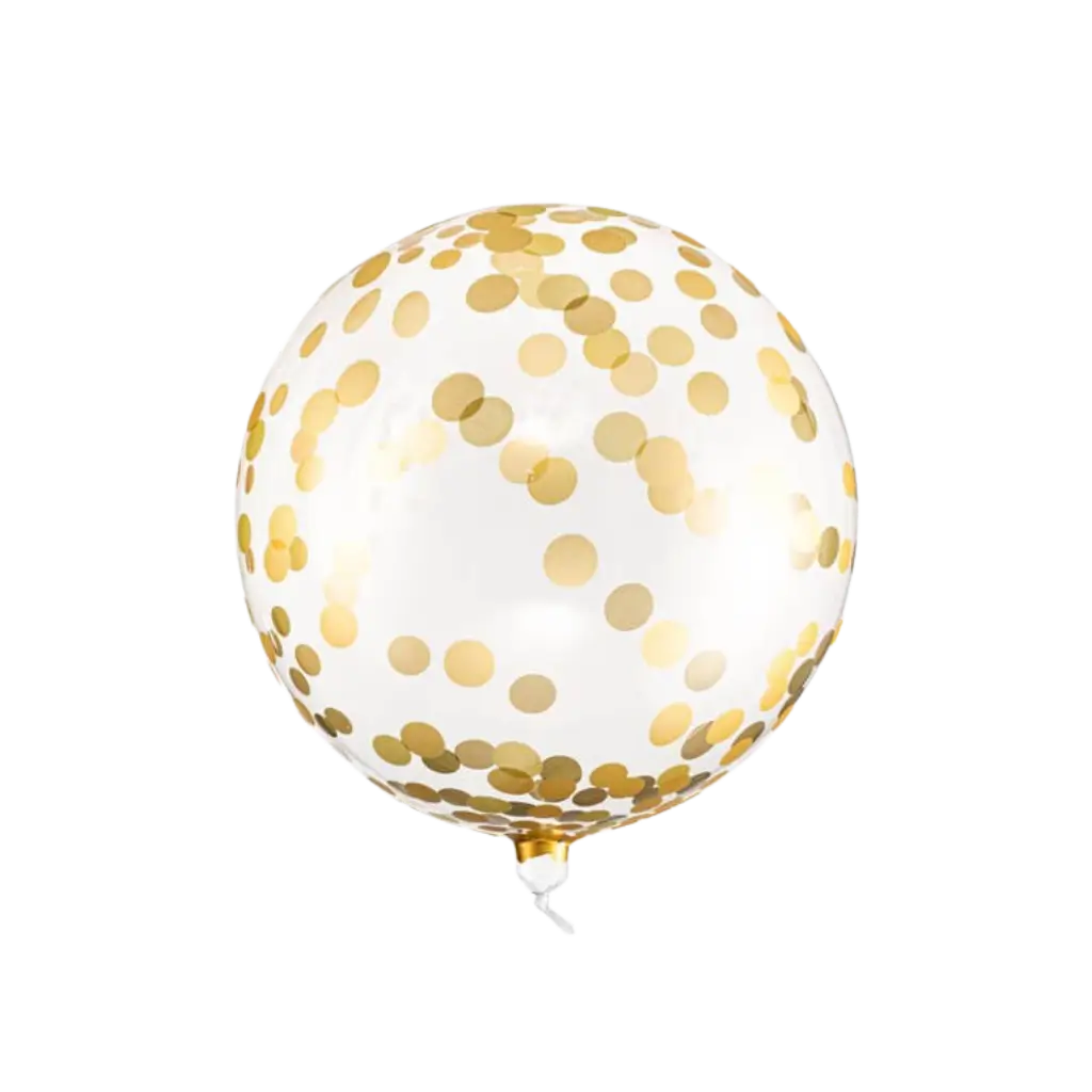Mylar Balloon - Clear with Gold Dots - 40cm