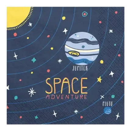 Set of 20 Napkins - Space Party - 33x33cm