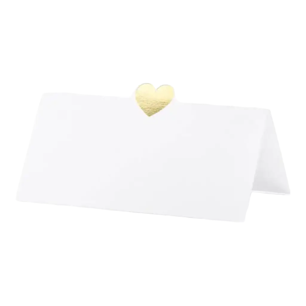 Place card with Gold Heart motifs (Pack of 10)