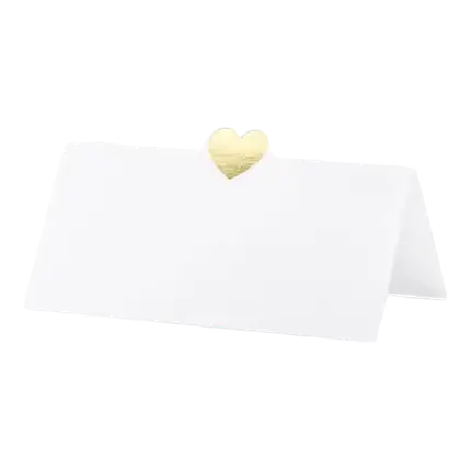 Place card with Gold Heart motifs (Pack of 10)
