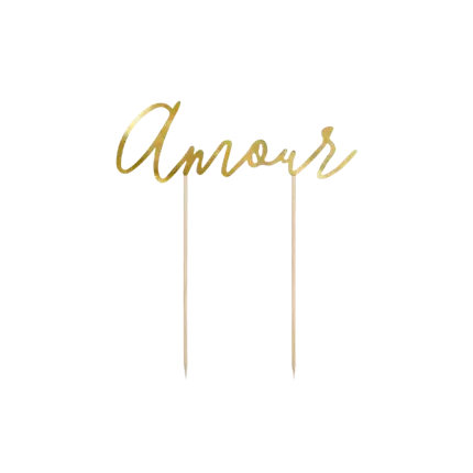 Cake topper Love, gold, 22.5cm