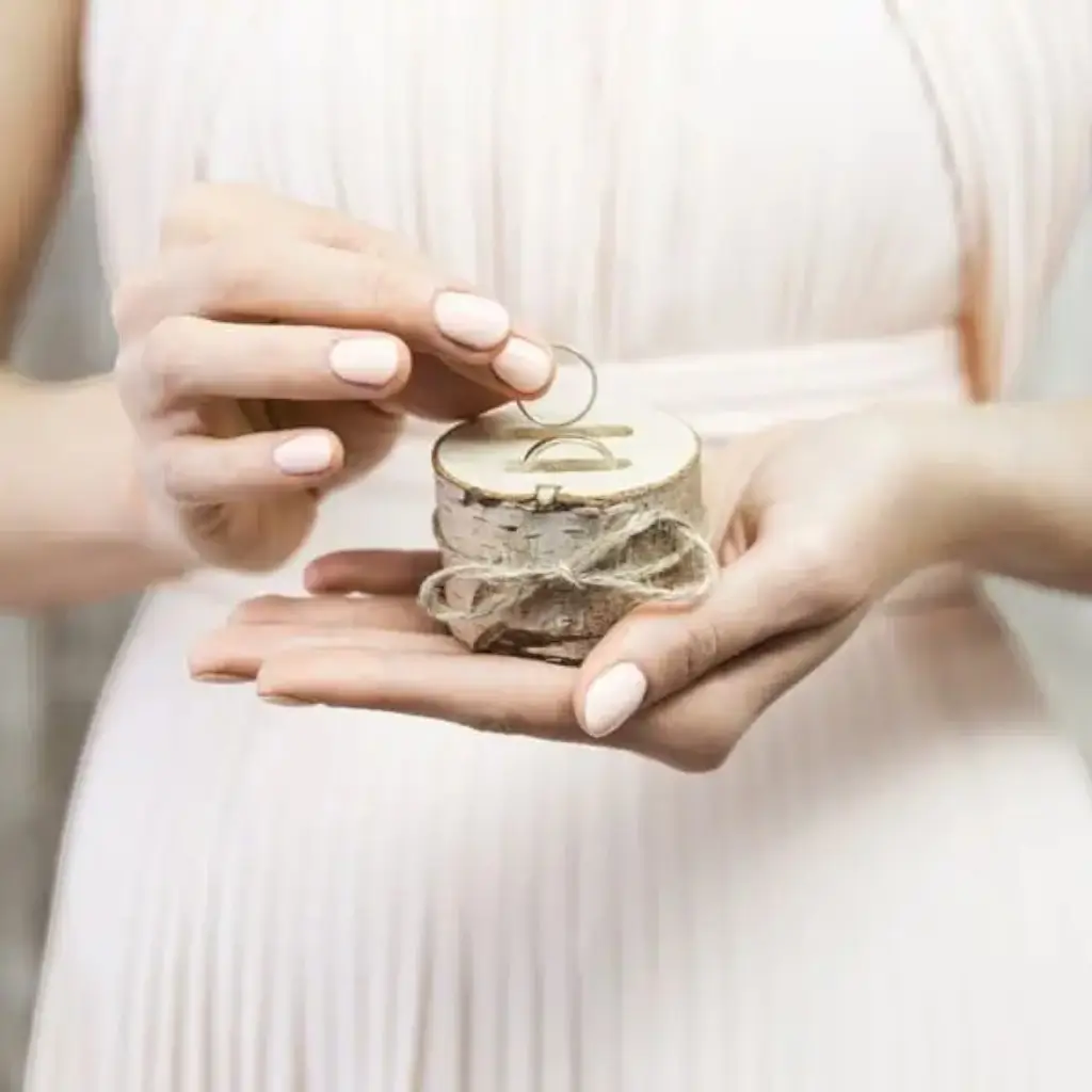 Wooden Wedding Ring Holder - 6cm
