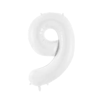 Birthday balloon number 9 white 86 cm