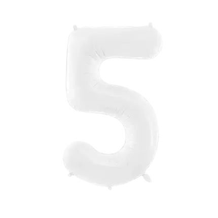 Birthday balloon number 5 white 86 cm