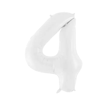 Birthday balloon number 4 white 86 cm