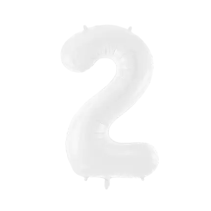 Birthday balloon number 2 white 86 cm